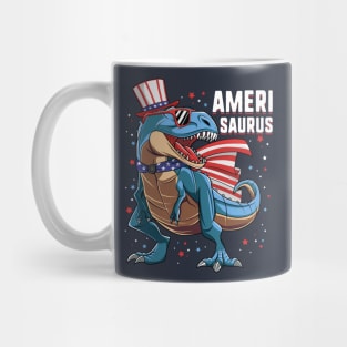 T Rex Dinosaur Uncle Sam 4th Of July Gift For Kids Boys Mug